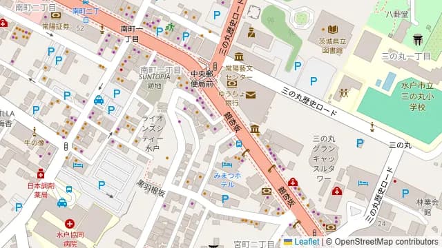 や台ずし 水戸中央郵便局前町の周辺地図