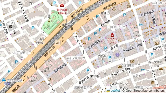 元町レンタルスタジオDanteの周辺地図