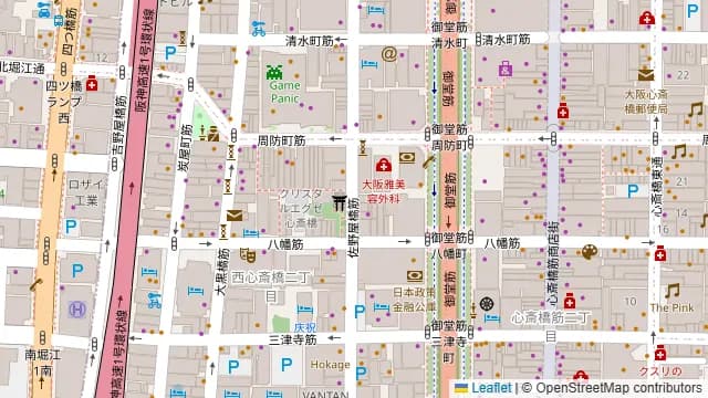 H.A.C ハック 心斎橋の周辺地図