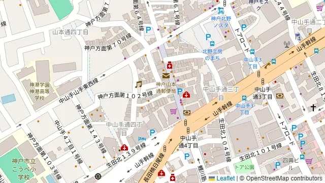 神戸中山手工房の周辺地図