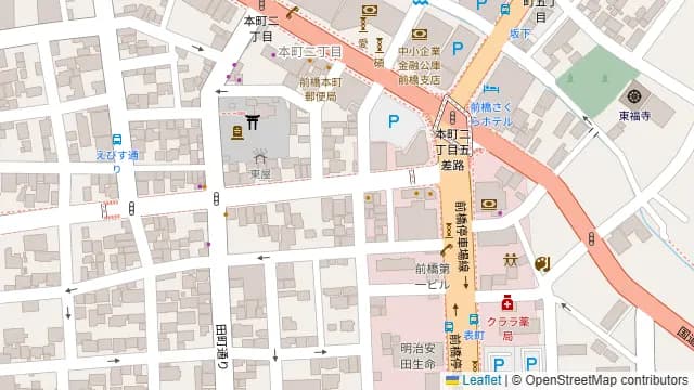 韓国キッチン ヨギヨポチャ 前橋店の周辺地図