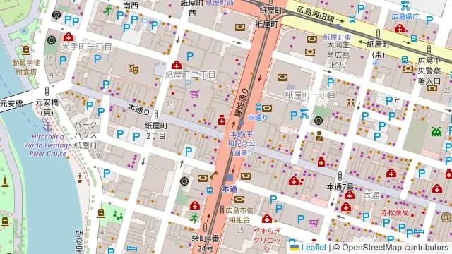 TKP広島本通駅前カンファレンスセンターの周辺地図