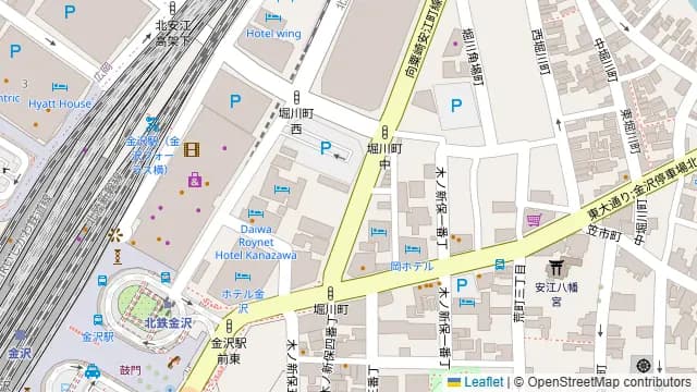 地酒と和個室居酒屋 蔵の間 金沢駅前店の周辺地図