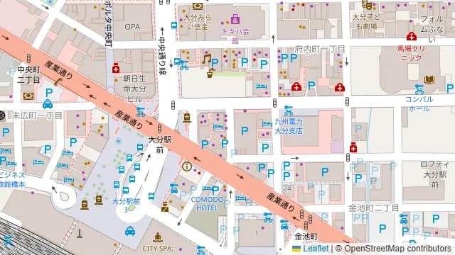 フルーツ会議室大分駅前の周辺地図