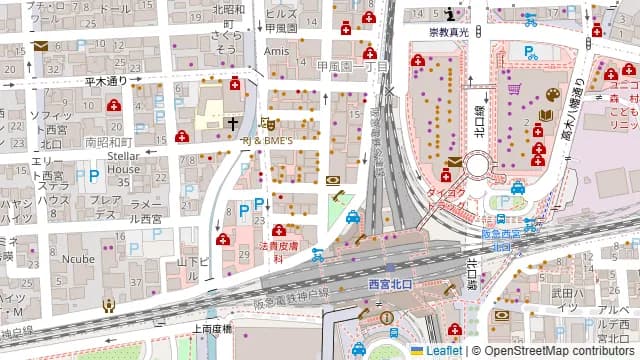 くいもの屋わん 西宮北口店の周辺地図