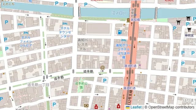 酒菜 浪漫亭 高知本店の周辺地図