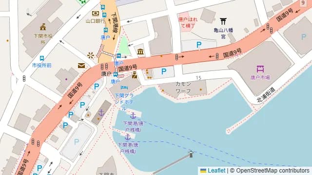 唐戸海鮮バーベキュー侍の周辺地図