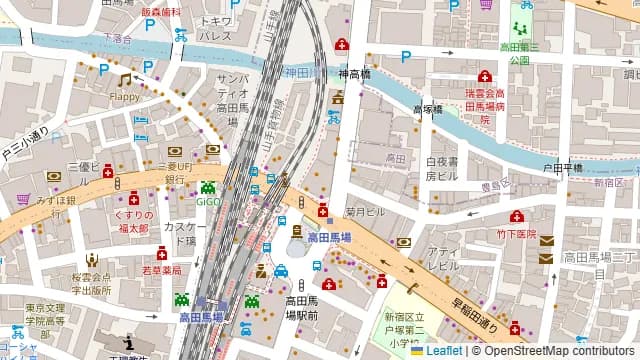 石庫門 高田馬場店の周辺地図