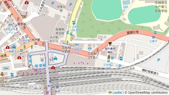 水戸三の丸ホテル リルトの周辺地図