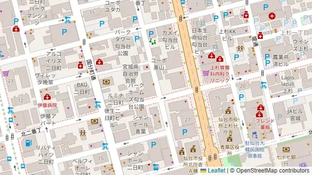 竜宮レンタルスタジオ&スペース仙台店の周辺地図