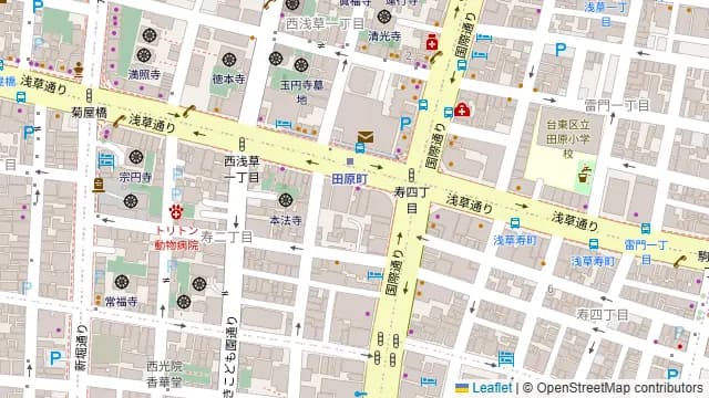 ミートダイニング 田原町店の周辺地図
