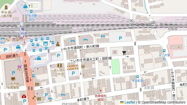 炭火ノ串や。ニューハカタスタイル いわき駅前店の周辺地図