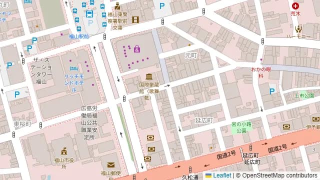 黒毛和牛バル 529 ミートボックス 福山宮通本店の周辺地図
