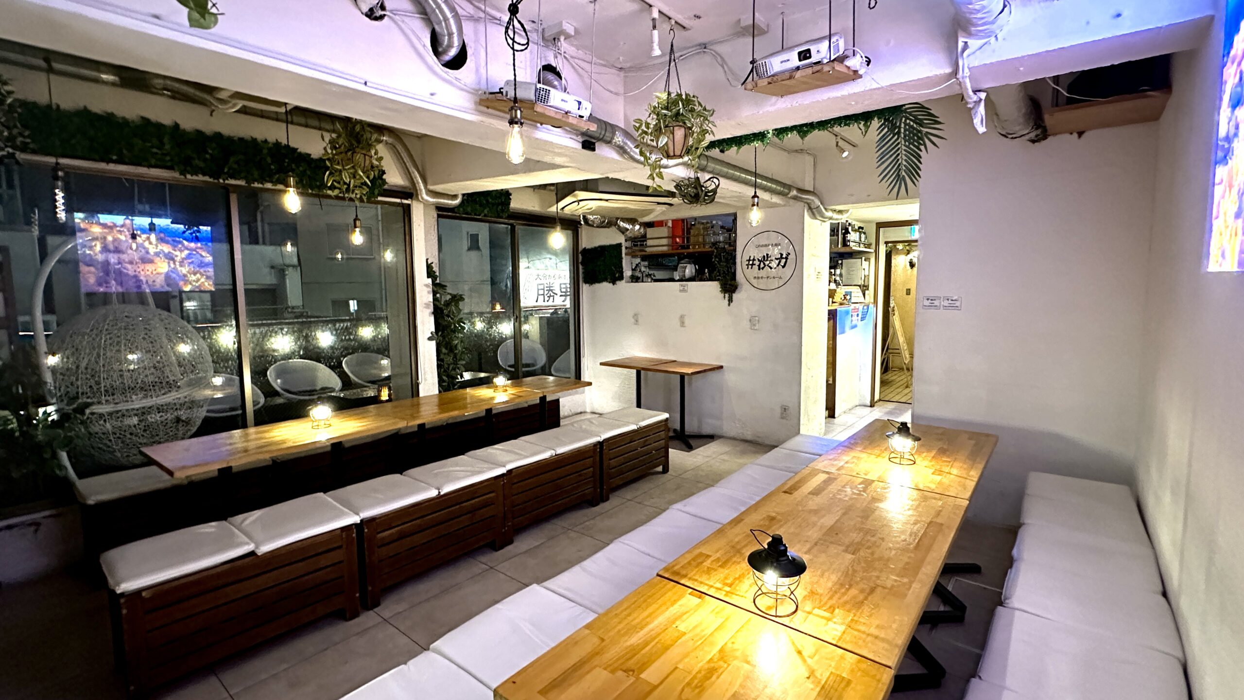 渋谷×貸切×20人~30人「渋谷ガーデンルーム4F」夜内観2